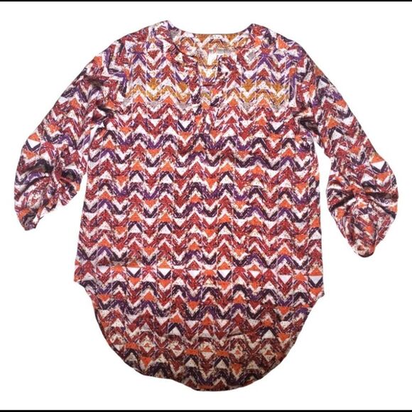 Cato Chevron Multicolor Hi Lo Top, Size XS - Picture 5 of 12